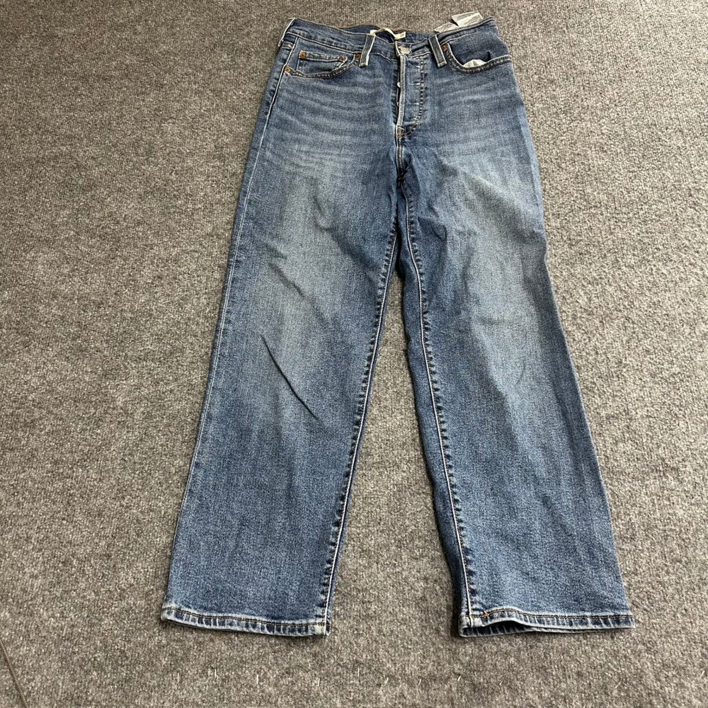 Levi's Jeans Womens Size 28 Blue Ribcage Straight Ankle High Rise Medium Wash